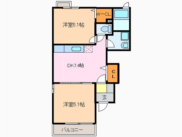 パティオ緑の物件間取画像